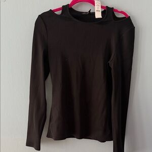 White House Black Market Elegant Black Long Sleeve Top